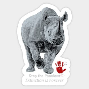 Black Rhino | Stop Poachers, Extinction is Forever Sticker